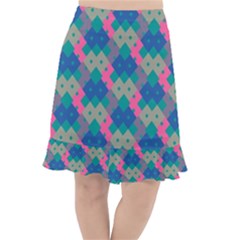 Geo Puzzle Fishtail Chiffon Skirt