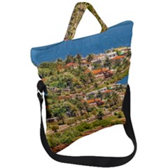 Punta Colorada Aerial Landscape Scene, Uruguay Fold Over Handle Tote Bag by dflcprintsclothing