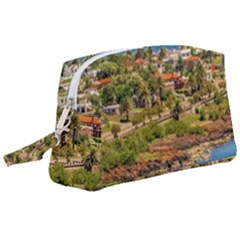 Punta Colorada Aerial Landscape Scene, Uruguay Wristlet Pouch Bag (large) by dflcprintsclothing