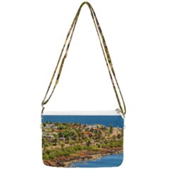 Punta Colorada Aerial Landscape Scene, Uruguay Double Gusset Crossbody Bag by dflcprintsclothing