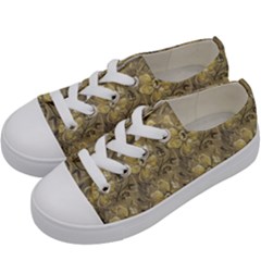 Retro Stlye Floral Decorative Print Pattern Kids  Low Top Canvas Sneakers by dflcprintsclothing