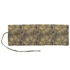 Retro Stlye Floral Decorative Print Pattern Roll Up Canvas Pencil Holder (m) by dflcprintsclothing