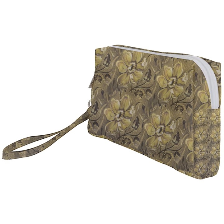 Retro Stlye Floral Decorative Print Pattern Wristlet Pouch Bag (Small)