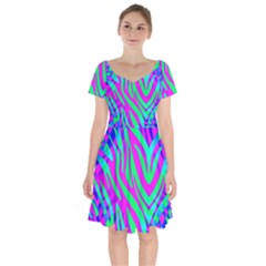 Wild And Crazy Zebra Short Sleeve Bardot Dress by Angelandspot