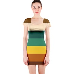 Retro 80s Short Sleeve Bodycon Dress by tmsartbazaar