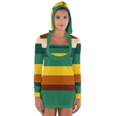 Retro 80s Long Sleeve Hooded T-shirt by tmsartbazaar