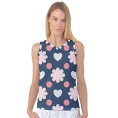 Flowers And Hearts  Women s Basketball Tank Top by MooMoosMumma