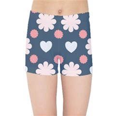 Flowers And Hearts  Kids  Sports Shorts by MooMoosMumma