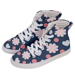 Flowers And Hearts  Men s Hi-top Skate Sneakers by MooMoosMumma