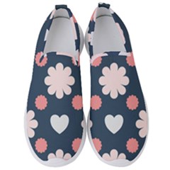 Flowers And Hearts  Men s Slip On Sneakers by MooMoosMumma