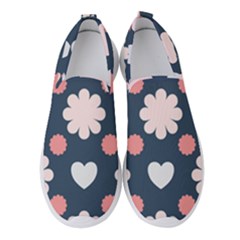 Flowers And Hearts  Women s Slip On Sneakers by MooMoosMumma