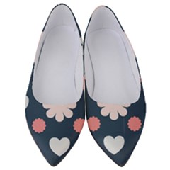 Flowers And Hearts  Women s Low Heels by MooMoosMumma