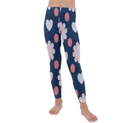 Flowers And Hearts  Kids  Lightweight Velour Leggings by MooMoosMumma