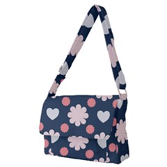 Flowers And Hearts  Full Print Messenger Bag (m) by MooMoosMumma