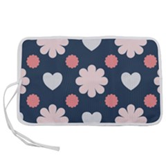 Flowers And Hearts  Pen Storage Case (l) by MooMoosMumma