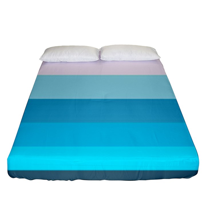 Sea And Sunset Fitted Sheet (Queen Size)