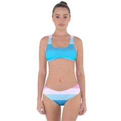 Sea And Sunset Criss Cross Bikini Set by tmsartbazaar