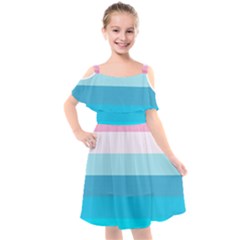 Sea And Sunset Kids  Cut Out Shoulders Chiffon Dress by tmsartbazaar