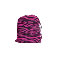 Pink Zebra Drawstring Pouch (small) by Angelandspot