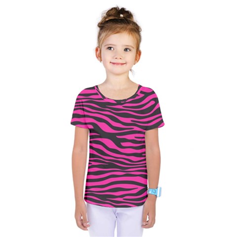 Pink Zebra Kids  One Piece Tee by Angelandspot