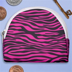 Pink Zebra Horseshoe Style Canvas Pouch by Angelandspot