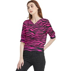 Pink Zebra Quarter Sleeve Blouse