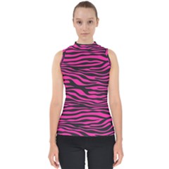 Pink Zebra Mock Neck Shell Top by Angelandspot