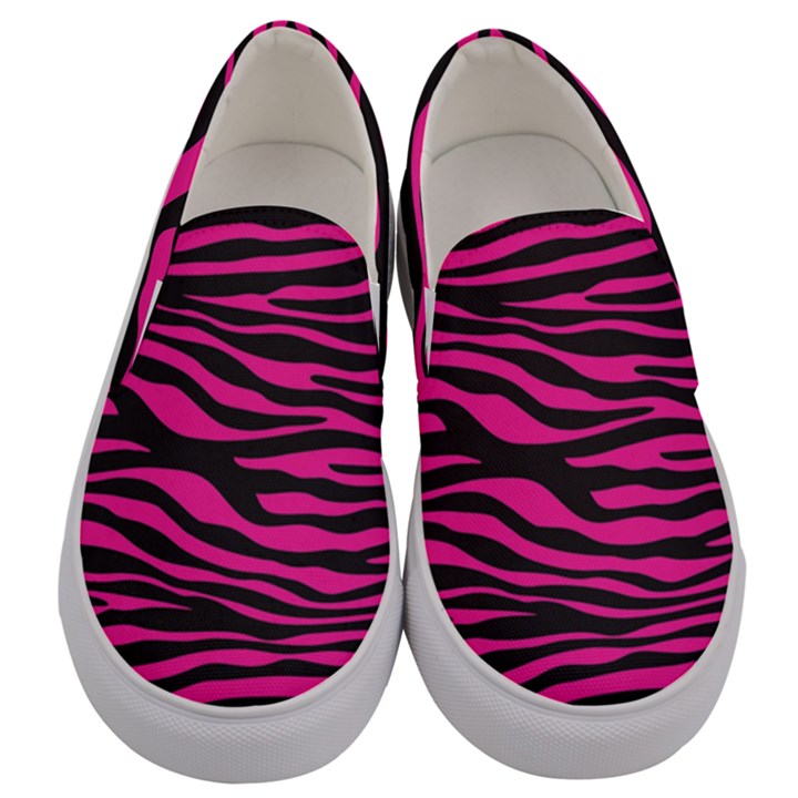 Pink Zebra Men s Canvas Slip Ons