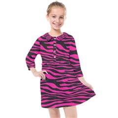 Pink Zebra Kids  Quarter Sleeve Shirt Dress by Angelandspot