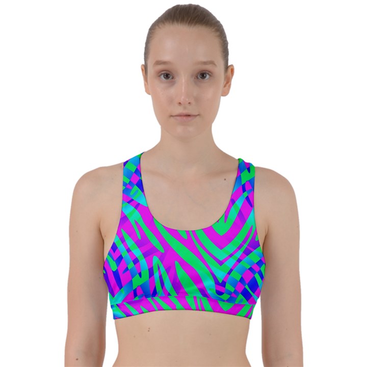 Wild And Crazy Zebra Back Weave Sports Bra