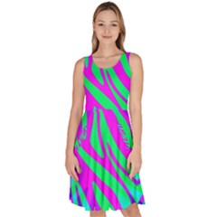 Wild And Crazy Zebra Knee Length Skater Dress With Pockets