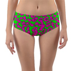 Neon Big Cat Reversible Mid-waist Bikini Bottoms by Angelandspot