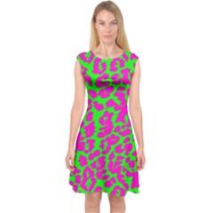 Neon Big Cat Capsleeve Midi Dress by Angelandspot