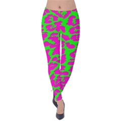 Neon Big Cat Velvet Leggings