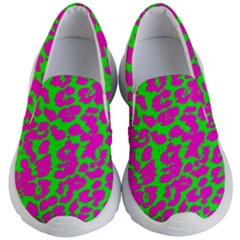 Neon Big Cat Kids Lightweight Slip Ons by Angelandspot