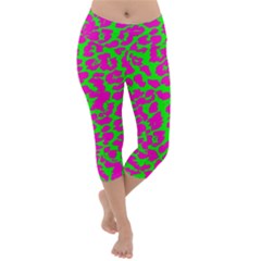 Neon Big Cat Lightweight Velour Capri Yoga Leggings by Angelandspot