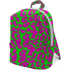 Neon Big Cat Zip Up Backpack