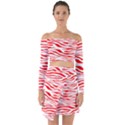 Red and White Zebra Off Shoulder Top with Skirt Set View1