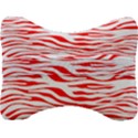 Red and White Zebra Velour Seat Head Rest Cushion View2