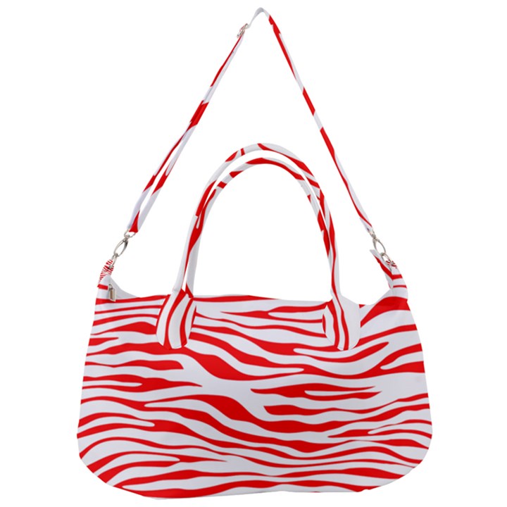 Red and White Zebra Removal Strap Handbag