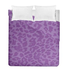 Purple Big Cat Pattern Duvet Cover Double Side (full/ Double Size) by Angelandspot