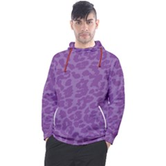 Purple Big Cat Pattern Men s Pullover Hoodie by Angelandspot