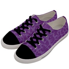 Purple Big Cat Pattern Men s Low Top Canvas Sneakers by Angelandspot