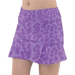 Purple Big Cat Pattern Tennis Skorts by Angelandspot