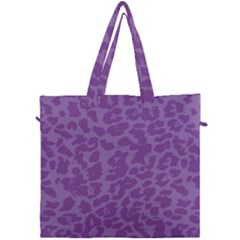 Purple Big Cat Pattern Canvas Travel Bag by Angelandspot