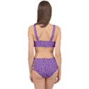 Purple Big Cat Pattern Cage Up Bikini Set View2