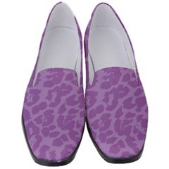 Purple Big Cat Pattern Women s Classic Loafer Heels by Angelandspot