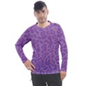 Purple Big Cat Pattern Men s Pique Long Sleeve Tee View1