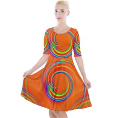  Twirl Quarter Sleeve A-line Dress