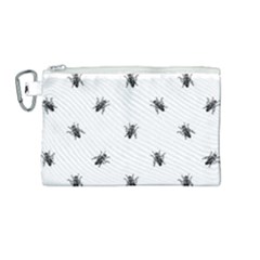 Housefly Drawing Motif Print Pattern Canvas Cosmetic Bag (medium) by dflcprintsclothing